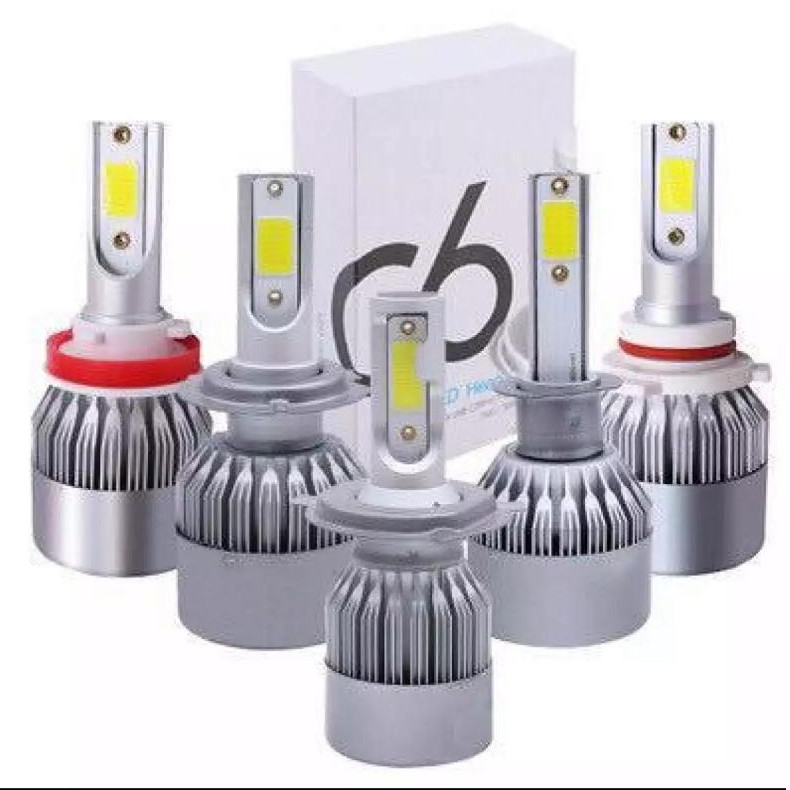 ไฟหน้าLED 1คู่ รุ่น C6 ขั้ว H1 H3 H4 H7 H8/H9/H11 9005/HB3 9006/HB4 36w 9V-36V 6000K แสงสีขาว