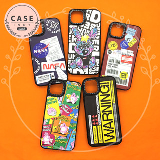 เคส 12 Pro Max 13 13 Pro 13 Pro Max 14 Pro 14 Pro Maxเคสขอบดำกันเลนส์กล้อง casetify พิมพ์การ์ตูนลายเท่