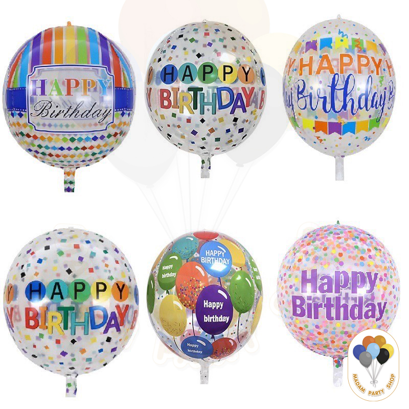 ลูกโป่งฟอยล์ 4D happy birthday ลูกโป่งhappy birthday ลูกโป่งวันเกิด