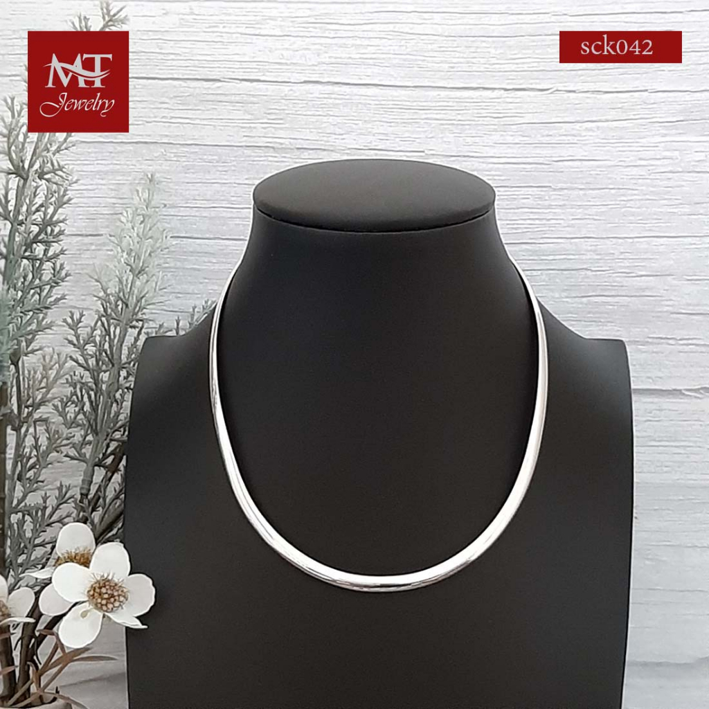 MT สร้อยคอโช๊คเกอร์ เงินแท้ โช๊คเกอร์แบบแข็ง ยาว 16 นิ้ว Silver Choker (sck042) MT Jewelry มณีธารา