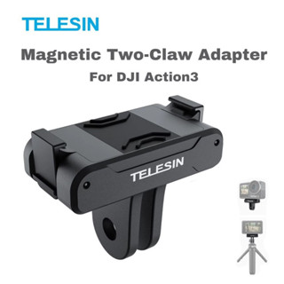 TELESIN OSMO Action 4/3 Magnetic Two Claw Adapter Action Camera Accessories For DJI OSMO Action 3 Adapter