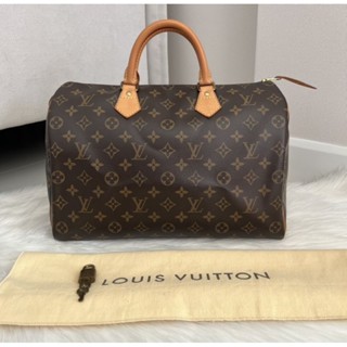 กระเป๋า​louis​ vuitton​speedy 35แท้​100​%ส่งฟรีมีของแถมused