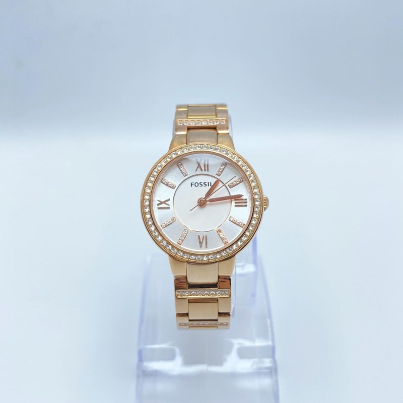 นาฬิกาผู้หญิงแบรนด์ FOSSIL รุ่น ES3284 (Virginia Rose-Tone Stainless Steel Watch)
