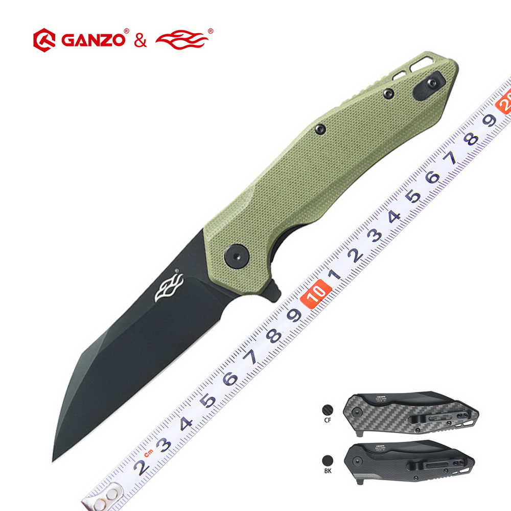 มีดแคมป์ Pocket knife Ganzo FH31B ของแท้ ใบ 3.4" เหล็ก D2 รมดำ Liner lock ด้าม G10 มีดพกพา มีดแคมป์ มีดเดินป่า EDC