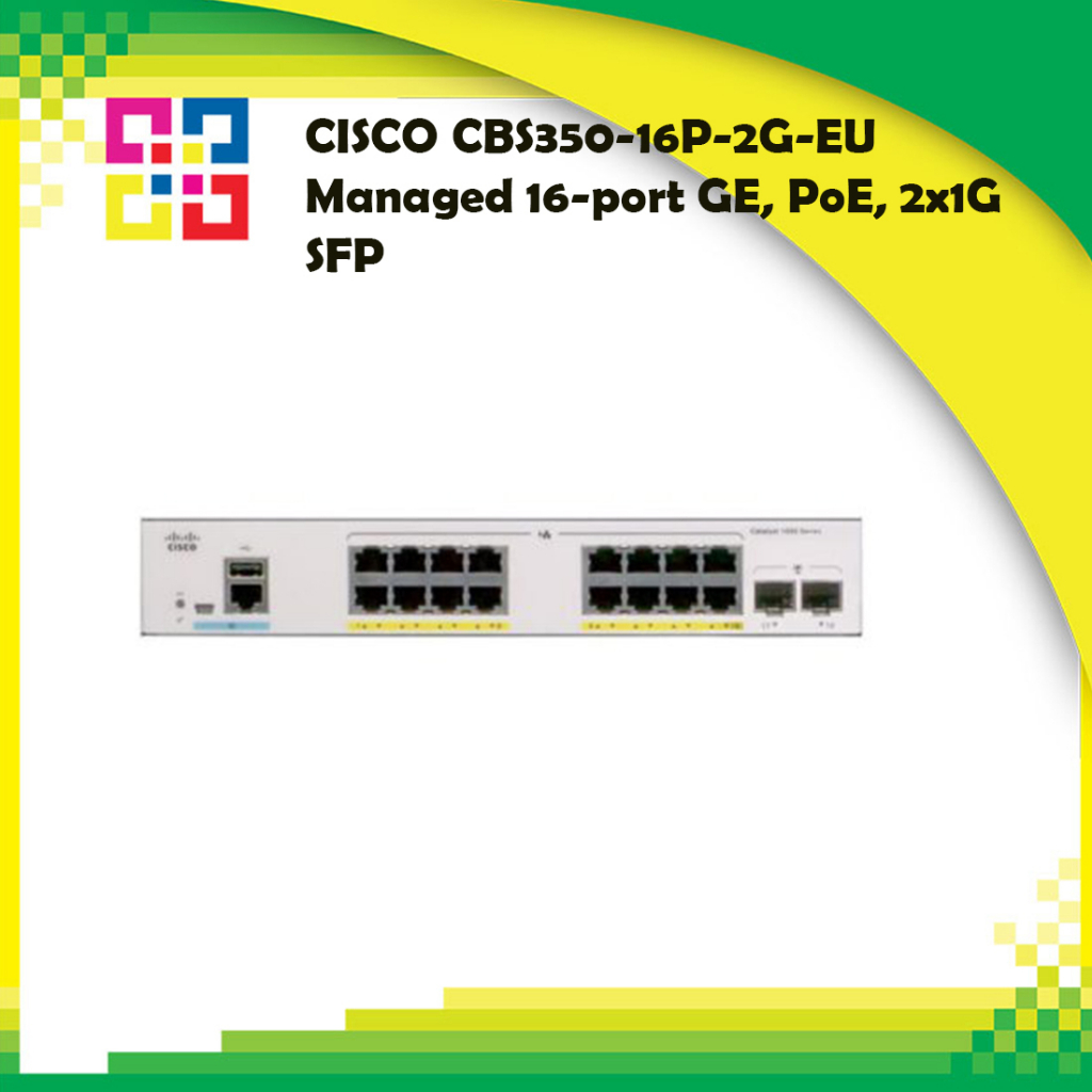 CISCO CBS350-16P-2G-EU Managed 16-port GE, PoE, 2x1G SFP