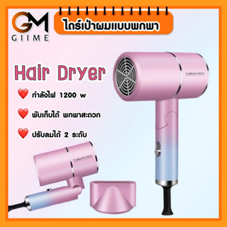 [DRY-LPT] เครื่องไดร์เป่าผมแบบพับเก็บได้ ไดร์เป่าผมไอออนแสงสีฟ้า Hair dryer ดูแลเส้นผม ผมแห้งไว พกพาสะดวก