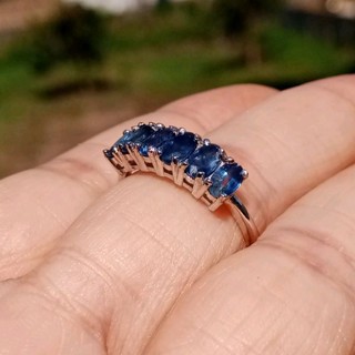 #56.5 #แหวนไพลินบางกะจะแท้ #Natural Blue Sapphire