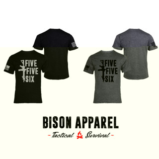 Bison Apparel เสื้อยืดลาย 5.56