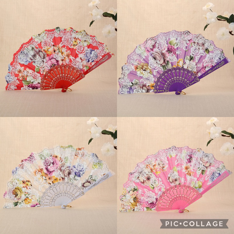 ส่งจาก กทม.พัดไชนิสวินเทจ สวย มีหลายลาย  พัดคุณนาย พัดลูกไม้ พัดรำ