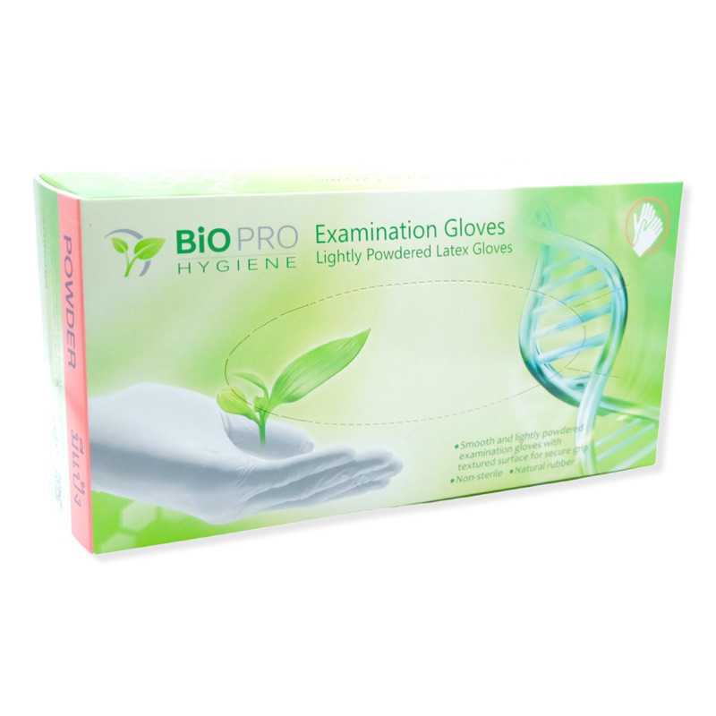 BioPro Hygiene ถุงมือมีแป้ง ขนาด S (บรรจุ 100 ชิ้น)
