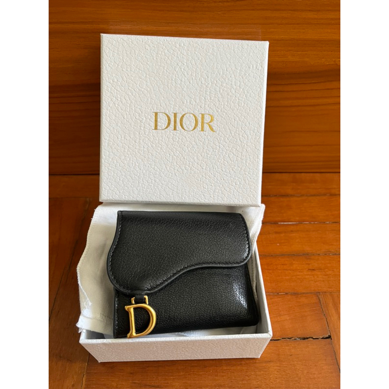 กระเป๋าสตางค์ Dior Saddle Lotus wallet สีดำ (เจ้าของขายเอง)