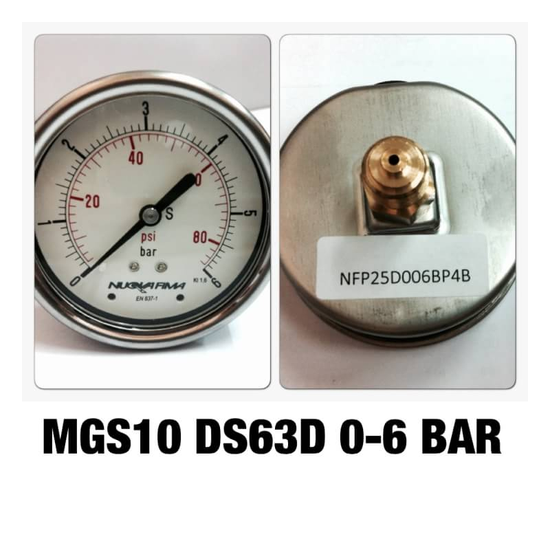 "NUOVA FIMA" Pressure gauge เกจวัดแรงดัน ขนาดหน้าปัด2.5"  Range 6, 10, 16, 25, 250, 400 Bar เกลียวออ