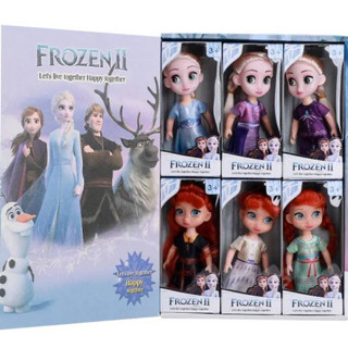 !NEW! พร้อมส่ง ❄️เซ็ตตุ๊กตาเอลซ่า&amp;แอนนา✨ ตุ๊กตาของขวัญเด็กFrozen ☃️✬❄️ เซ็ทตุ๊กตา6ชิ้น สุดคุ้ม✨ แขนขาขยับได้ ขนาด4.5นิ้ว