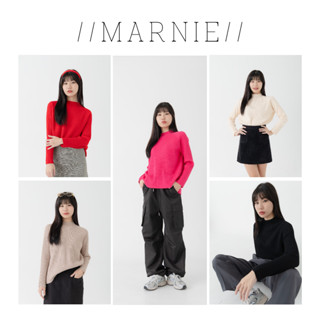 Front Nine : Marnie Sweater เสื้อสเวตเตอร์ไหมพรมคอปีน ผ้าร่องใหญ่