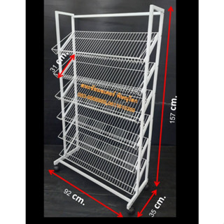 ชั้นวางรองเท้า ชั้นโชว์รองเท้าขาย แบบ 6 ชั้น ขนาด 35×92×157 cm.