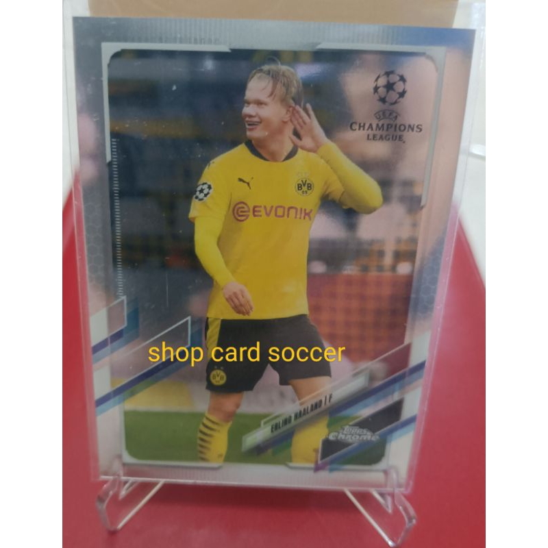 Erling Braut Haaland Topps chrome Eufa champions league base card Dortmund