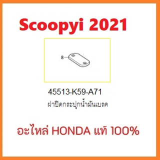 ฝาปิดกระปุกน้ำมันเบรครถScoopyi 2021 อะไหล่ Honda แท้ 100%