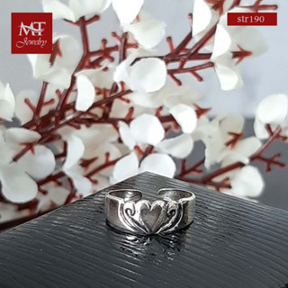 MT แหวนนิ้วเท้าเงินแท้ รูปหัวใจ งานรมดำ Solid 925 Sterling Silver Toe Ring (str190) MT Jewelry มณีธารา