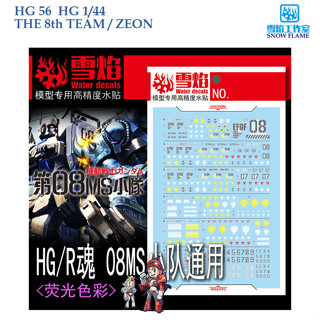 ดีคอลน้ำ [SNOW FLAME] HG56  HG1/144 THE 8th TEAM / ZEON  WATER DECAL SHG 56