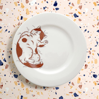 Brown Cat - KAV Plate จานเซรามิค