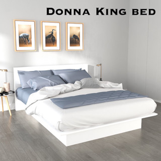 Tomato Home เตียง 6ฟุต รุ่น Donna King bed เตียงนอน6ฟุต เตียงไม้ | เตียงมินิมอล Chic สวยหรูเรียบง่าย | รับนนได้ 300โล