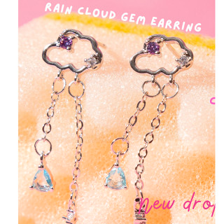 Lapaire l Rain cloud gem earring