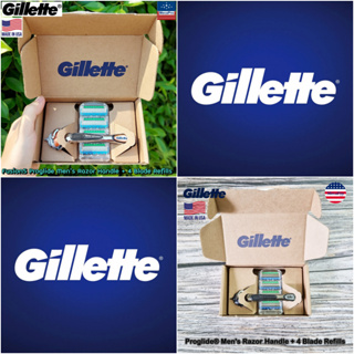 Gillette® Fusion5™ Proglide® Mens Razor Handle + 4 Blade Refills ชุดมีดโกน ยิลเลตต์ ฟิวชั่นไฟ้ว์ โปรไกลด์เฟล็กซ์บอล