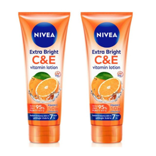 ( 320 มล. )  Nivea  Extra White นีเวีย โลชั่น เอ็กตร้าไวท์ ซี&amp;อี 320 มล.*2