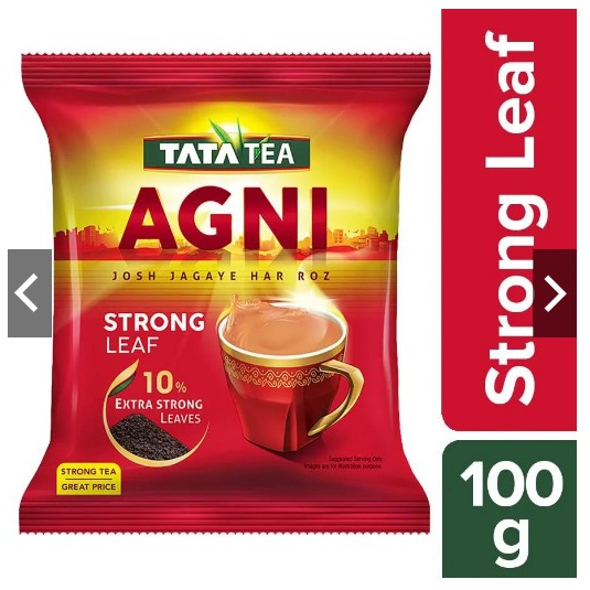 เมล็ดและใบชา พรีเมี่ยม ยี่ห้อ ทาทา (Tata Premium) (100, 250, 500 กรัม) -- Tata Agni Tea  ( EXTRA STRONG ) - Desi Ki Chai