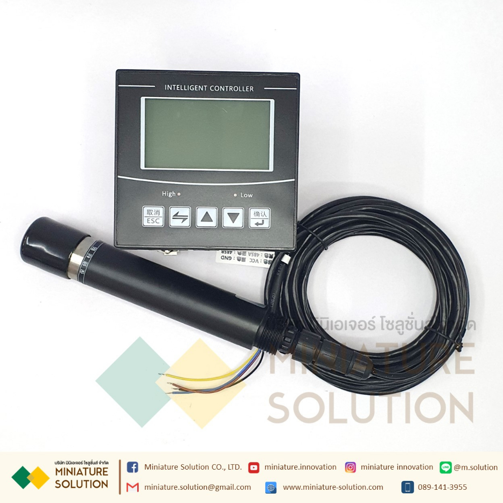 เซ็นเซอร์วัดค่าออกซิเจนในของเหลว RS485 DO Modbus RS485 (Dissolved Oxygen Sensor)  + INTELLIGENT CONT