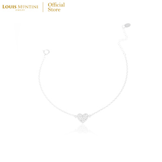 Louis Montini (Jewelry) Sterling Silver 925 Bracelet สร้อยข้อมือเงินแท้ 92.5% สร้อยข้อมือผู้หญิง รูป heart – LJBL06