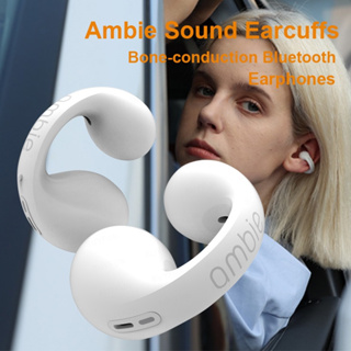 Ambie AM-TW01 เสียง Earcuffs Ear Bone Conduction หูหูฟังไร้สายบลูทูธ 5.2 สำหรับ Sony เสียงคุณภาพสูง