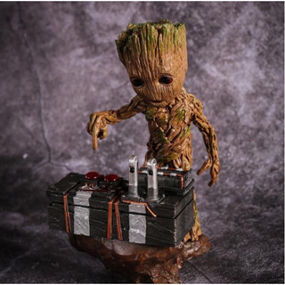 (งานเรซิ่น)Baby Groot Vol.2 Guardians of the Galaxy Push Bomb Button Resin Figure Statue 16 cm