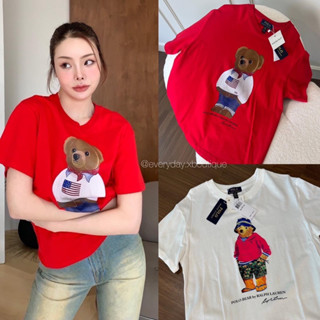 Vacation bear t-shirt🐻♥️(320฿ฟรีส่ง) เสื้อยืดน้องหมี Polo สุดฮิต น่ารักสุดๆ คูลมากๆ ที่สำคัญ ลายสกรีนคือ เป๊ะ valen