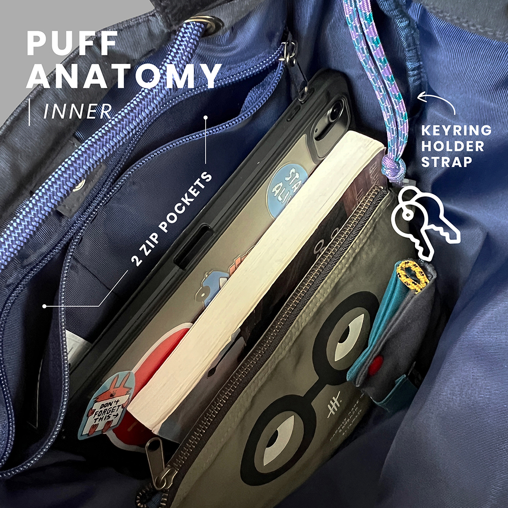 Puff relife bag กระเป๋าผ้ารีไซเคิลรุ่นพัฟ / casual tote / minimal shoulder bag - รูปที่ 6