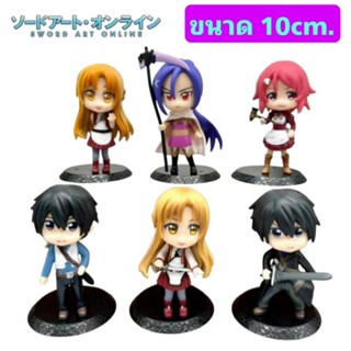 โมเดลฟิกเกอร์ SAO ซอร์ดอาร์ตออนไลน์ เซ็ท6ตัว ขนาด10cm.