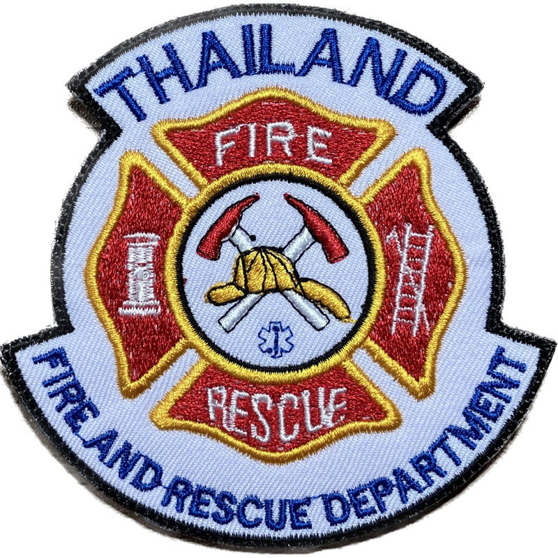 อาร์มปัก Fire & Rescue department พร้อมติดตีนตุ๊กแก
