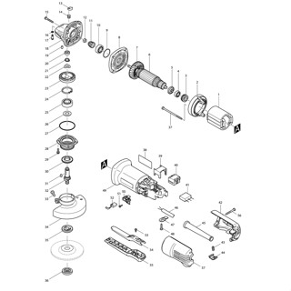 MAKITA อะไหล่เครื่องเจียร์ไฟฟ้า 4 นิ้ว รุ่น 9556HP กดเลือกสั่งตามหมายเลข