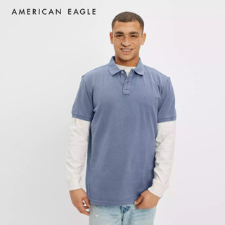 American Eagle Super Soft Legend Pique Polo Shirt เสื้อโปโล ผู้ชาย แขนสั้น  (NMTS 017-2883-425)