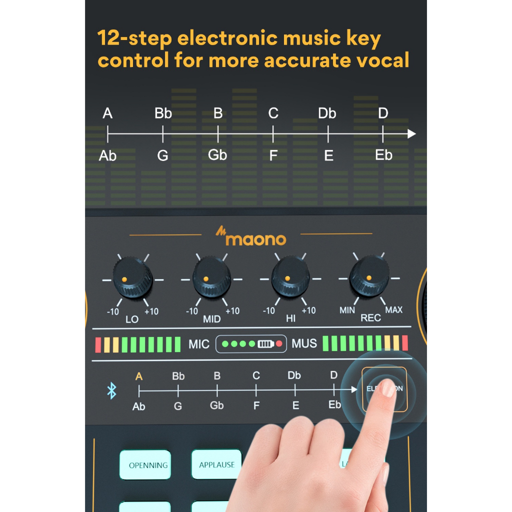 Maono AU-AM200 การ์ดเสียง มืออาชีพ พร้อมอินพุตบลูทูธ สําหรับโทรศัพท์ PC บันทึกเสียง ถ่ายรูป ถ่ายทอดสด AU AM200