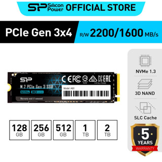 Silicon Power P34A60 NVMe PCIe Gen3x4 M.2 2280 SSD, Read 2,200MB/s Write 1,600MB/s สำหรับ Laptop และ PC