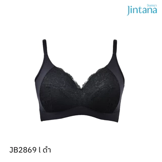 Jintana เสื้อชั้นใน จินตนา รุ่น Basic+ รหัส JB2869 (ไม่มีโครง) Wireless สีดำ เสื้อในกระชับ เก็บส่วนเกิน ทรงสวย ใส่สบาย