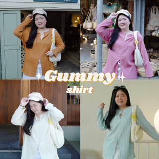 💖 Gummy Shirt เสื้อแขนยาว ทรงสวยเก๋ 4 สี  #เสื้อผ้าสาวอวบ Plussize