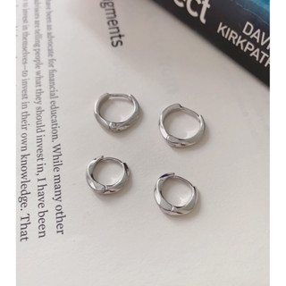 300-goodgift_station -twist circle earrings S925 silver  ต่างหูห่วงเกลียวแบบล็อค เงิน 92.5