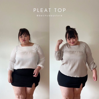 “Pleat top” เสื้อสไตล์มินิมอล เสื้อพลัสไซด์ เสื้อไซด์ใหญ่ เสื้อสาวอวบ เสื้อสีขาว เสื้อฟรีไซต์ เสื้อเกาหลี