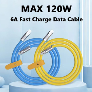 จัดส่งจากประเทศไทยสายชาร์จ 120W 6A สายชาร์จเร็วสุด 1.5m C ถึง C สายชาร์จข้อมูล USB อย่างรวดเร็วสำหรับ Samsung oppo Huawe