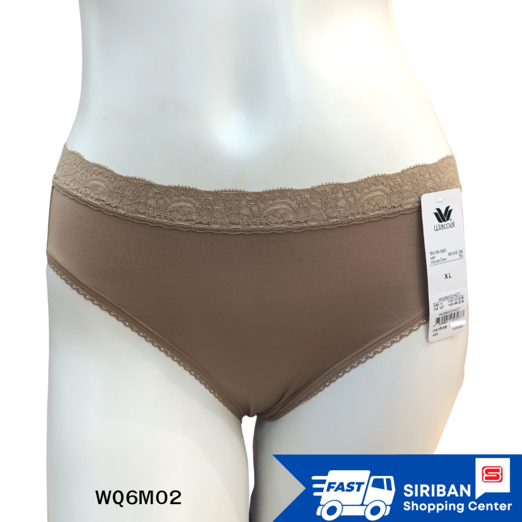 Wacoal Panty รุ่น WU9M01 (size XL , XXL)กางเกงในขอบลูกไม้ เอวต่ำ รหัสเก่า WQ6M02