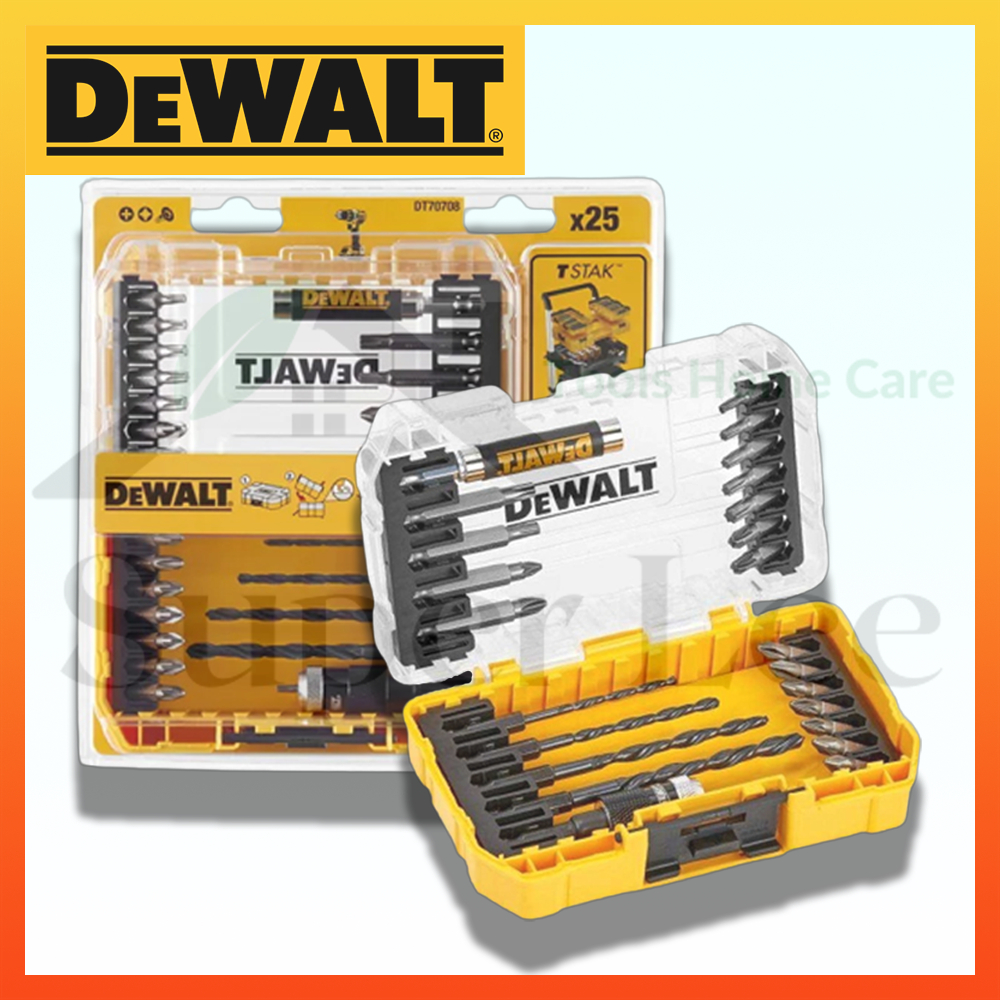 DeWALT รุ่น DT70708 ดอกไขควง ดอกสว่าน ดอกสว่านไขควง ดอกขันสกรู หัวจับดอก หัวต่อบล็อก หัวต่อ 25 ตัว/ช