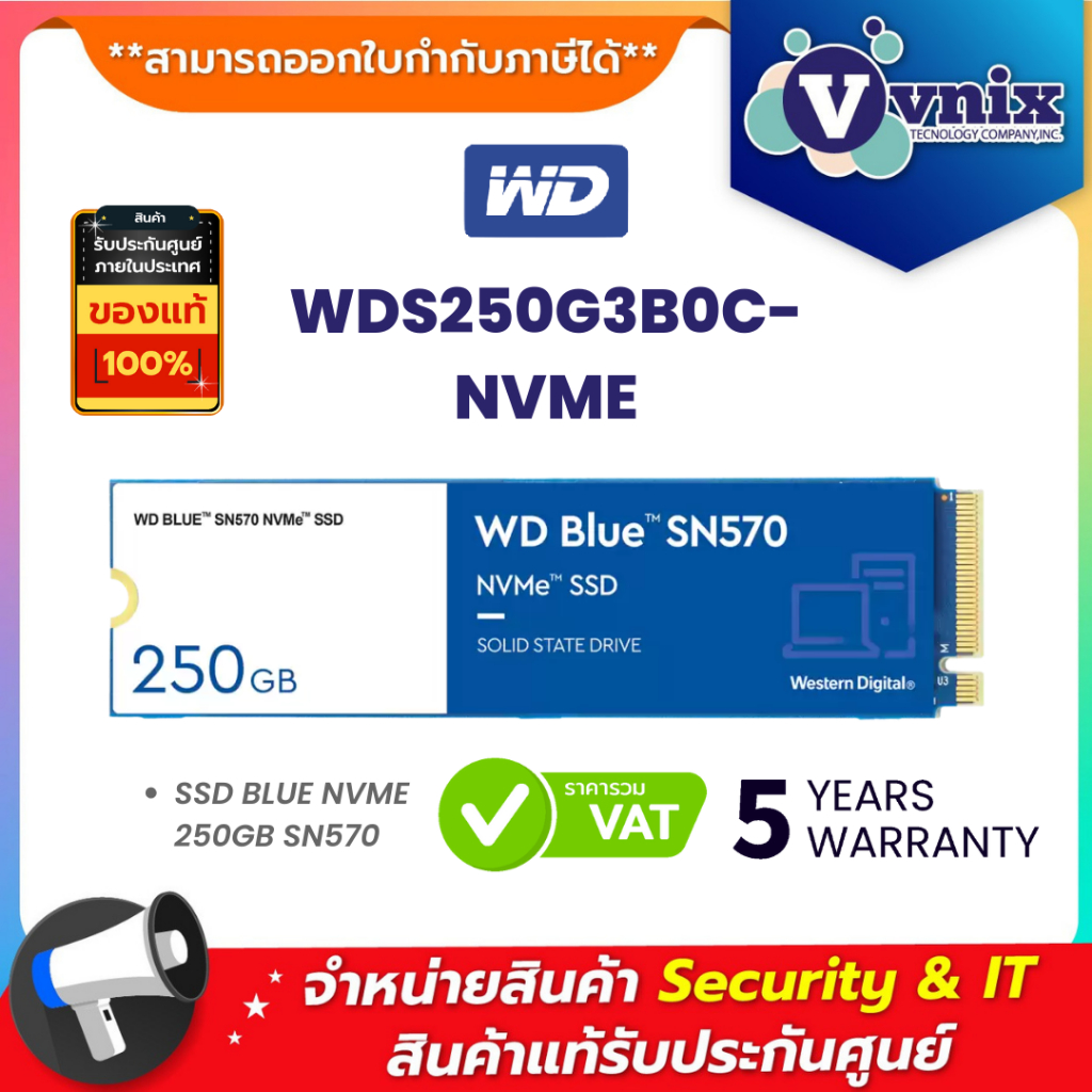 WDS250G3B0C-NVME WD SSD BLUE NVME 250GB SN570 By Vnix Group