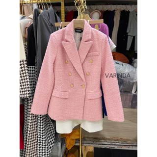 re stock 🖍️ 2color🖋️ blazer ผ้าทวิตสีฟ้า🖋️ varinda 118